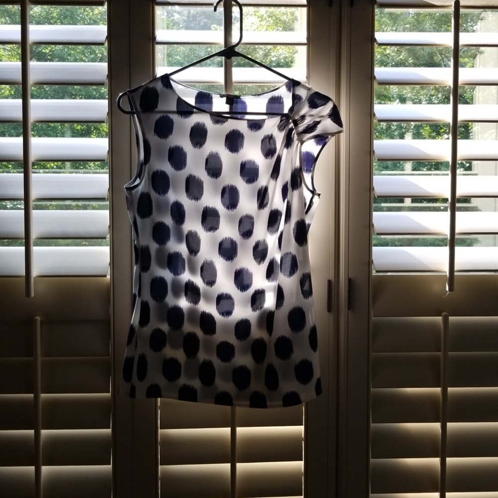 Brush stroke dot silk blouse